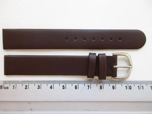 Correa de reloj de cuero marrón umber sin coser 16 mm - XL - Imagen 1 de 5