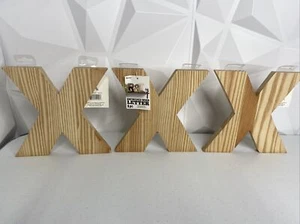 Dreifache "X" Holzbuchstaben - 8" hoch, 1/2" dick, Handwerk, unvollendet, 3 Xs - Bild 1 von 3