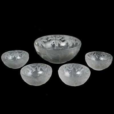 Набор из 5 матовых стеклянных чаш с мотивами пальмы - Изображение 1 из 4