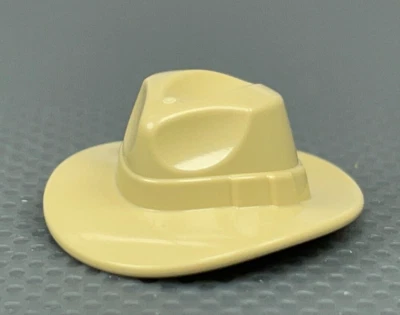 LEGO Tan Minifigure Fedora Hat Wide Brim Outback Style Headgear 61506 - Image 1 of 4