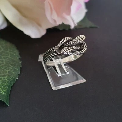 Schlangenring Silber Ring 925 doppelte Schlange Kobra Natter Mamba Ring - Bild 1 von 4