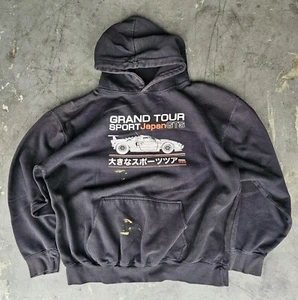 John Galt Grand Tour Japan GTS Brandy Melville Pullover Sweatshirt Hoodie Black  - Picture 1 of 6