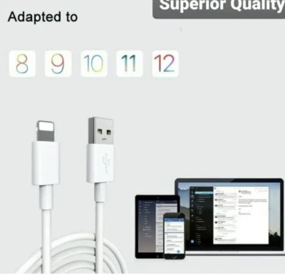 10x Apple 1m Lighting Charger Cable for iPhone in bulk - White - Image 1 of 4