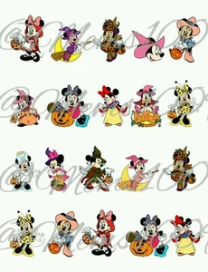 Mickey and Minnie Mouse Halloween Nail Decals (water decals) Nail decals. - Picture 1 of 1
