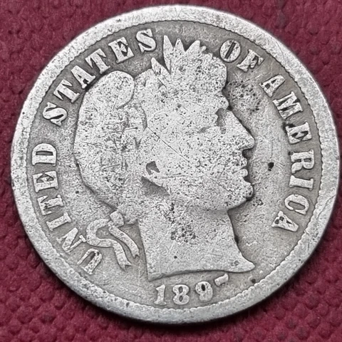 1897 O Barber Dime 10c Circulated #57710 Cover