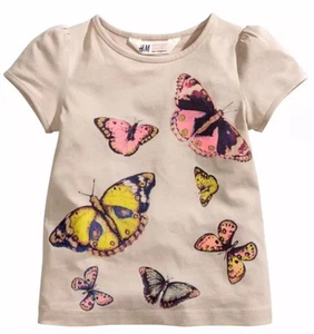 Camisa H&M Niñas con Mariposas Multicolores Talla 2-4 - Imagen 1 de 1