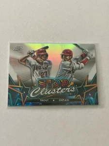 2023 Topps Chrome Cosmic Mike Trout Shohei Ohtani Star Clusters LA Angels - Picture 1 of 2