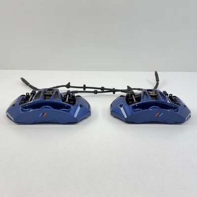 12-18 BMW M5 M6 F06 F10 F12 F13 Front Brembo Brake Caliper Pair Blue OEM - Image 1 of 4