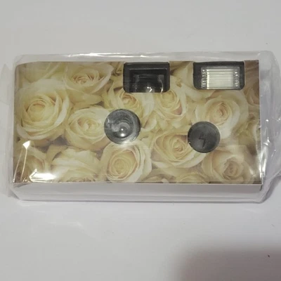 Disposable Camera for Wedding 34mm Single Use Film White Roses Sealed - Image 1 of 3