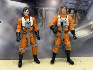 STAR WARS FIGURES X2 - WEDGE ANTILLES - HASBRO - 3.75" - X-WING PILOT - - Picture 1 of 4