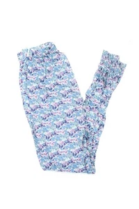 La Coqueta Childrens Girls Floral Poplin Skinny Pants Blue Purple Size 10 - Picture 1 of 4