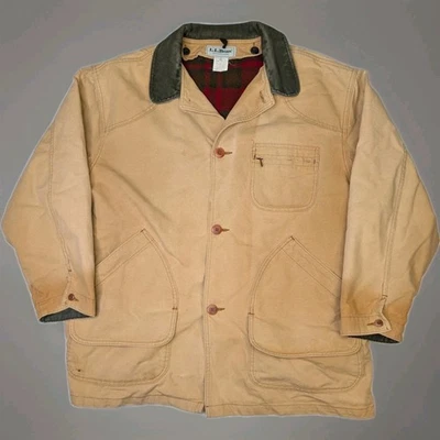 Настоящий винтажный 70-х LL BEAN Chore пальто одеяло с подкладкой XL мужской искусственно состаренный вельветовый воротник - Изображение 1 из 4