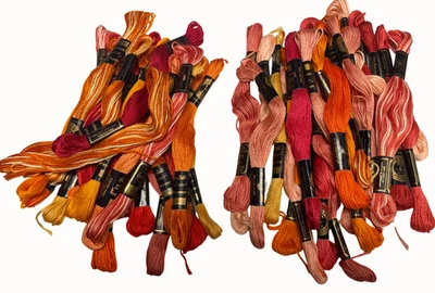 Anchor Stranded Sticktwist Mouline 8M Emb Thread Lot of 21 Shades of Oranges - Image 1 of 2