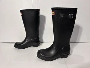 Hunter Black Tall Rain Boots Kids Girl’s Size 3 G - Picture 1 of 9