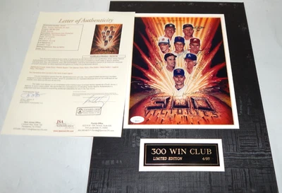 NOLAN RYAN, TOM SEAVER, CARLTON MLB 300 Win Club 8 x Signed 11 x 14 & JSA Letter - Image 1 of 4