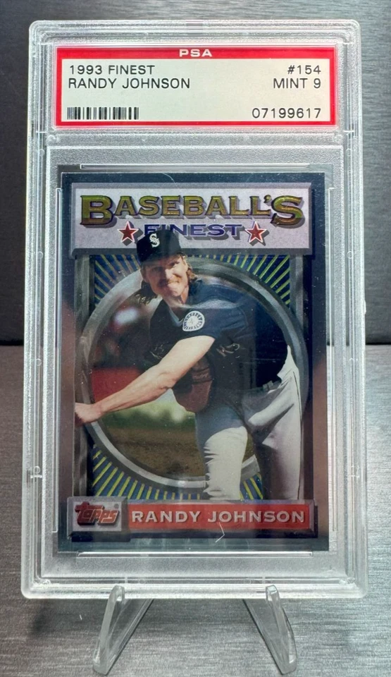 1993 topps finest - randy johnson 154 psa 9 - Image 1 of 2