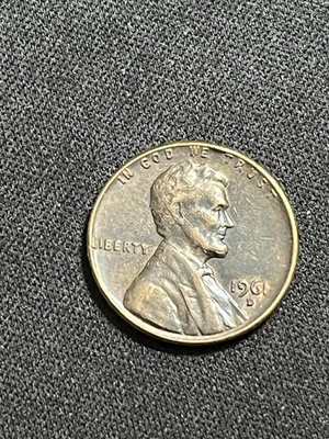 RARE 1961 D Lincoln Penny Error LIBERTY "L"  On Edge Broad Struck - Image 1 of 4