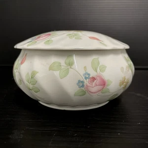 VTG Wedgewood Rosehip Bone China Peony Box & Pin Dish 1992 - Picture 1 of 12
