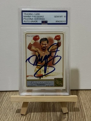 2011 TOPPS ALLEN & GINTER MANNY PACQUIAO SIGNED AUTO #262 Mayweather PSA 10 NR! - Image 1 of 2