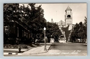 RPPC Crystal Falls MI-Michigan, vista panorámica, foto real postal vintage - Imagen 1 de 2