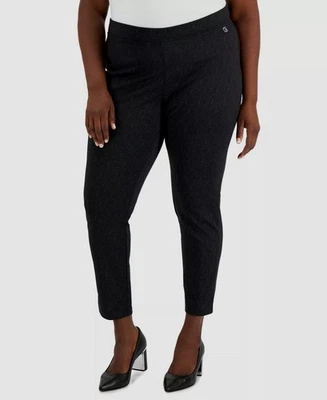 Calça Leggings Calvin Klein Feminina Cinza Espinha de Arenque-Padrão Plus Size 1X - Imagem 1 de 2
