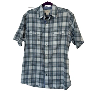 Camisa de Campamento Bob Timberlake Para Hombres Mediana Ligera Cuadros Western Rústica Madrás - Imagen 1 de 7
