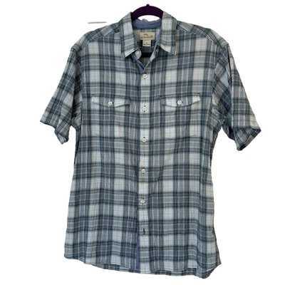Bob Timberlake Camp Shirt Mens Medium Lightweight Plaid Western Rustic Madras - Image 1 of 4