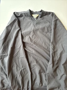 LL Bean Navy Blue Golf Pullover Jacket Pockets XXL 50 52 Lightweight V Neck - Picture 1 of 6