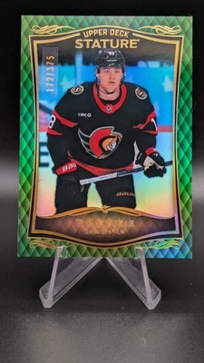 GREEN 23-24 Upper Deck Stature Tim Stutzle GREEN base #/375 Ottawa Senators - Image 1 of 2