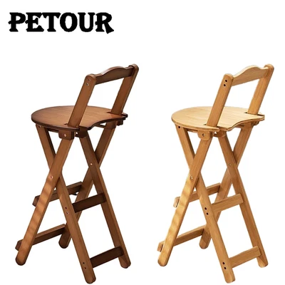 Petour Barhocker Barstuhl Tresenhocker klappbar Bambus Bistrohocker Braun / Holz - Bild 1 von 4