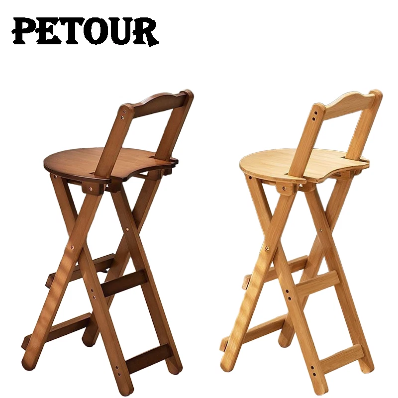 Petour Barhocker Barstuhl Tresenhocker klappbar Bambus Bistrohocker Braun / Holz - Bild 1 von 4