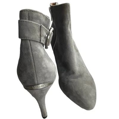 Calvin Klein size 8.5 grey suede booties. - Image 1 of 4