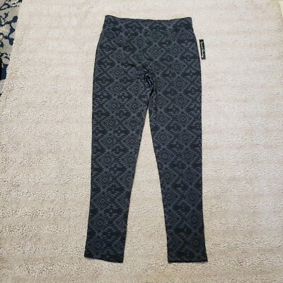 French Laundry Womens L Black Gray Aztec Geometric Print Leggings  - Image 1 of 4