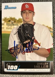 2011 Shelby Miller Bowman Topps 100 Hand Signed Auto Autograph Card Cardinals - Picture 1 of 2