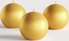 Set of 3 Sphere Ball Candles 3" Unscented Handpoured for Weddings, Home