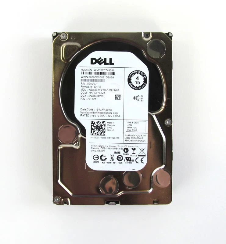 Dell 202V7 4TB,Internal,7200 RPM,3.5 inch (WD4001FYYG) Hard Drive - Image 1 of 1