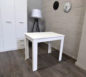 Small extending dining table, ideal for kitchens, caravans, in white colour - Picture 1 of 6