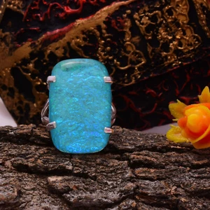 Australian Triplet Opal 925 Sterling Silver Christmas Ring Jewelry SE-1207 - Picture 1 of 9