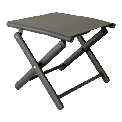 Mojawo® Garten Klapphocker Fußhocker Metall - Textilen Anthrazit / Grau