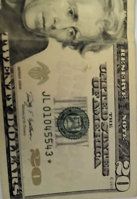 Federal Reserve Notes 1 DOLLAR BILL Very Unique Number  - Image 1 of 2