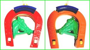 Horseshoe Puzzle KeyChain Vintage Lucky Charm w/Horse Multicolor Plastic Gift 