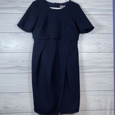 ASOS short sleeve textured floating top tulip midi dress Size 12 - Image 1 of 4