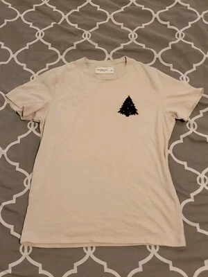 Abercrombie & Fitch T Shirt Men’s Large Beige Soft A&F Christmas Tree Xmas 🎄 - Image 1 of 3