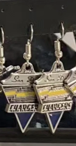 San Diego Chargers Football Shape Fish Hook Earrings NFL Football Team Logo! Cover