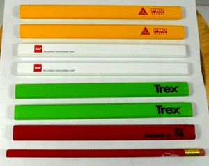 vintage lot carpenter promo ad pencils Sika Pro Select, GAF, Trex, & 1 Coca Cola - Picture 1 of 15