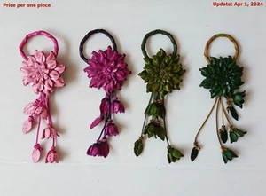 Lujoso Llavero de Cuero con Flor - El Bolso de Mano Perfecto Compañero Dalia #1 - Imagen 1 de 6