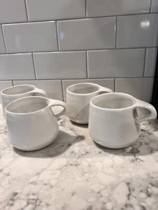 Set of 4 Vintage Bennington Potters Pottery Original Mug White 1365B David Gil - Picture 1 of 7