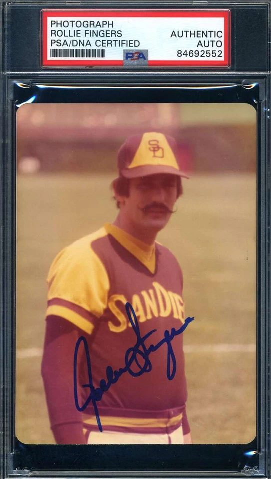 Rollie Fingers PSA DNA Signed Original 1970`s Photo San Diego Padres Autograph - Image 1 of 1