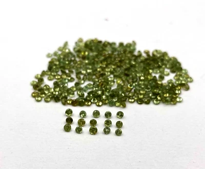 Natural Demantoid Garnet Round Cut Loose Gemstone Lot 16 Pcs 2.25 MM 1 CT - Image 1 of 4