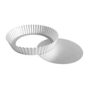 PFT-102 Round Fluted Tart Pan 10"x2" Non-Stick Pie Mold - Picture 1 of 8